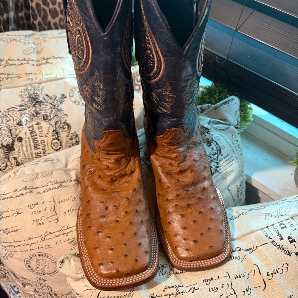 Genuine Exotic Men's Western Boots in Brown and Blue